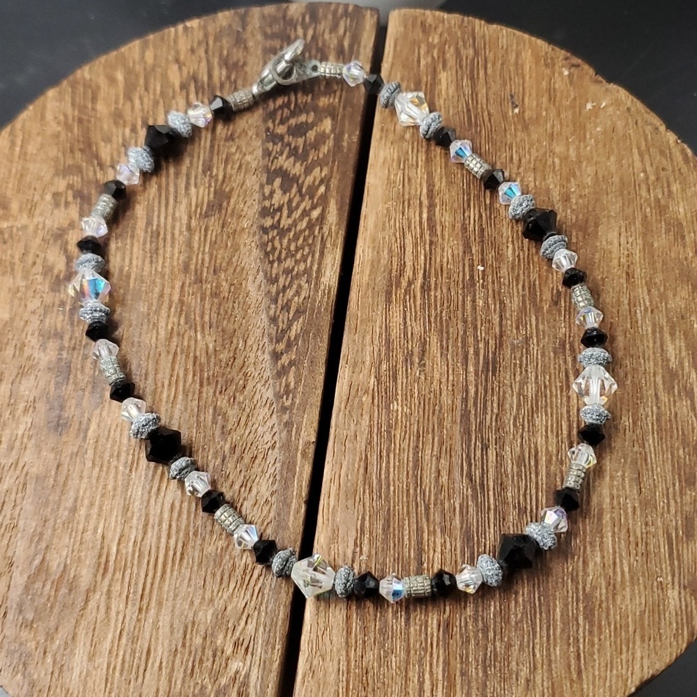 B3223 aurora‎ borealis beaded anklet